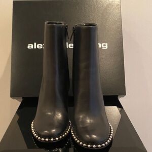 Alexander Wang stud embellished leather ankle 110m boot never worn